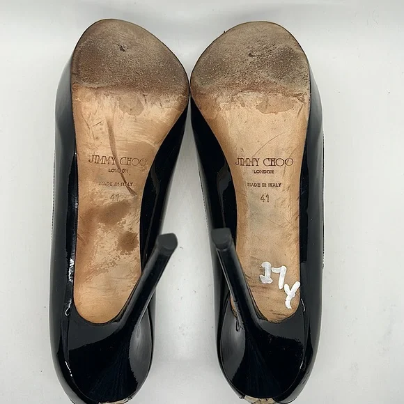 Jimmy Choo Authenticated Snakeskin Black Stiletto Heels Shoes *Sz 41/US Sz 11* - Picture 9 of 12